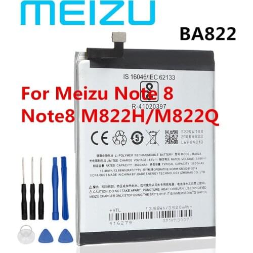 Meizu 100% Original 3600mAh BA822 Battery For Meizu Note 8 Note8 M822H M822Q Mobile Phone Latest Production High Quality Battery