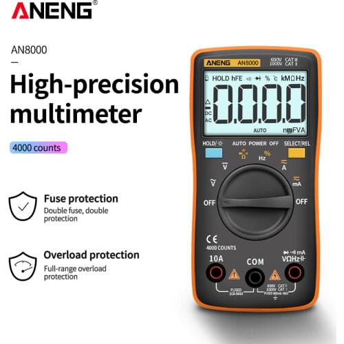 ANENG AN8000 AC/DC Capacitor Tester Digital Multimeter Professional 6000 Counts Meter Voltage Current True RMS Multimetro