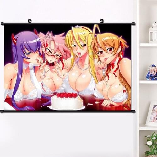 Anime Busujima Saeko Takagi Saya Miyamoto Rei Highschool of the dead Wall Scroll Poster Fashion Home Decor Collection 40*60cm