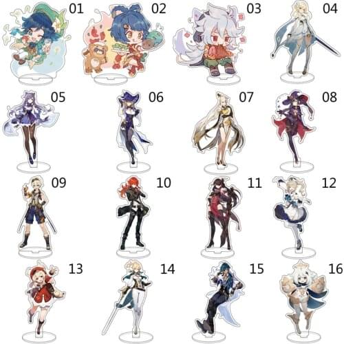 Anime Genshin Impact Ningguang Beidou Xiao Liyue Xiangling Theme Stand Figure Cosplay Acrylic Model Plate Desk Decor Gift 2021
