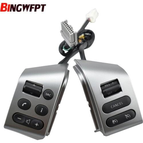 Car Cruise Control Steering Wheel Buttons Switch with wire Silver for Nissan Sylphy 05-17 Tiida 05-08 Livina 07-10