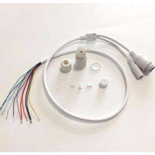 CCTV IP POE Network WiFi HD Camera PCB Module video power Weatherproof POE Cable RJ45 female & DC male White