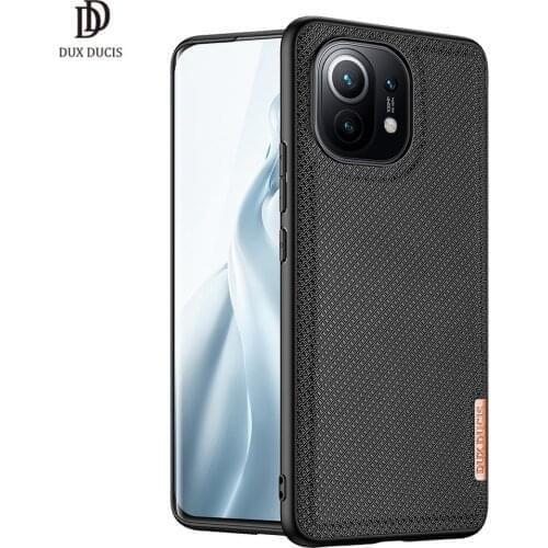For XIAOMI MI 11 Pro Case DUX DUCIS Fino Series Woven Fabric Back Case Protecting Case Support Wireless Charging Supper