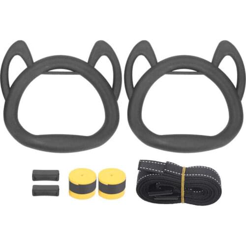 Kids Gymnastics Rings with Heavy Duty Adjustable Straps Hand Tapes Children Fitness Pull-Ups Strength Training Gym Equipment