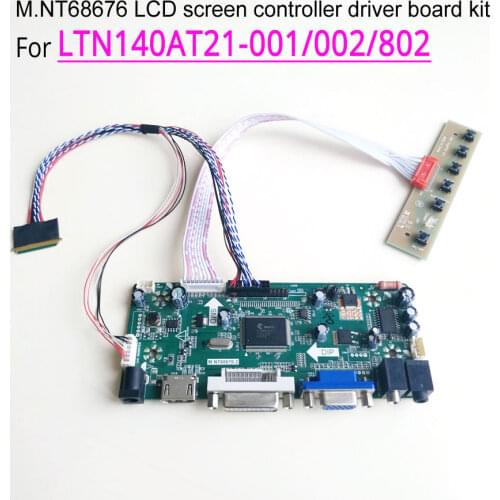 For LTN140AT21-001/002/802 1366*768 laptop LCD panel DVI VGA 14" MNT68676 screen controller drive board WLED 40Pin LVDS kit
