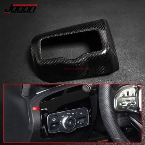 For Mercedes Benz A Class W177 V177 A180 A45 CLA Class C118 CLA180 Carbon Fiber Car Headlight Control Switch Button Cover Trim