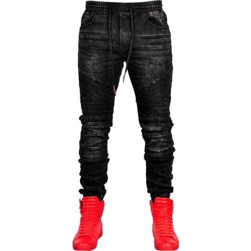 Spring Autumn Europe United States New Style Jeans Elastic Force Waist Blue Trousers Men‘s Casual Fashion Pencil Pants