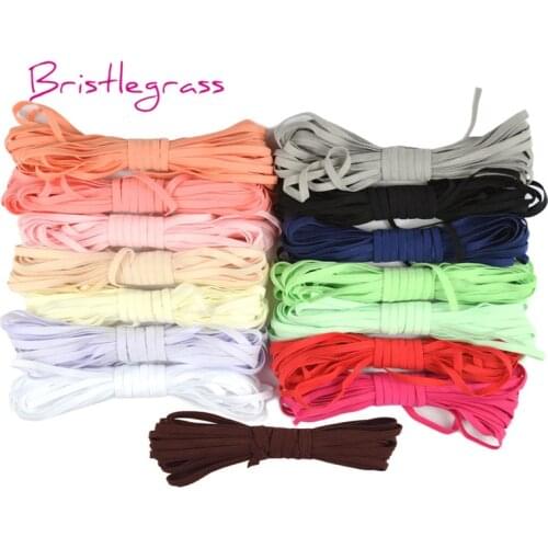 BRISTLEGRASS Wholesale 100 Yard 4mm Knitted Solid Skinny Elastic Spandex Band Hair Tie Headband Tutu Dress DIY Sewing Trim Craft