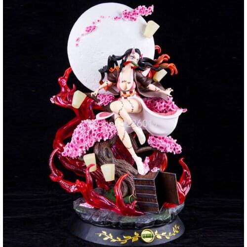 Anime Figure Demon Slayer GK Demon Transformation Kamado Nezuko Exploding Blood Ver. Action Figure Model Statue Collection Toy