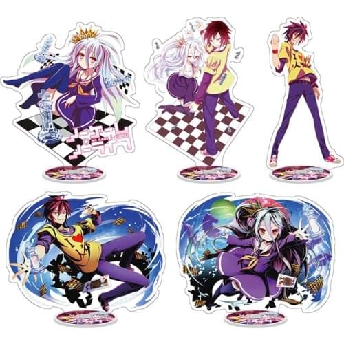 Anime No Game No Life Figure Sora Shiro Action Figures Acrylic Model Standing Signs Decoration Anime Lovers Birthday Xmas Gift