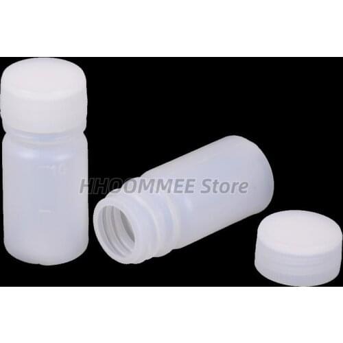 10pcs 10ml Sample Bottle White PP Plastic Cylindrical Chemical Container Reagent Bottle