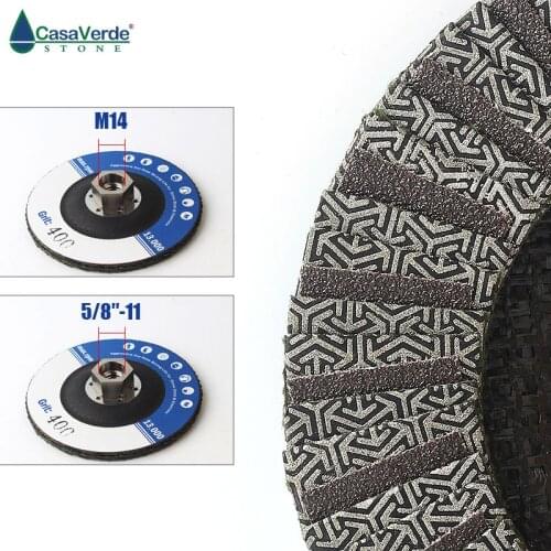Electroplated diamond Flap Disc 4.5 inch with arbor 5/8-11 or M14 metal adapter for dry or wet polishing