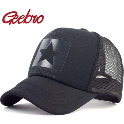 Geebro Summer Fashion pointed Star Baseball Cap Women Men Mesh Breathable Snapback Cap Unisex Adjustable Sport Hats Dad Hat Bone
