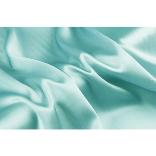 Howmay 100% pure silk fabric satin 16.5m/m 114cm 45" light blue 07# color for scarf womens dress bedding sheet pillowcase