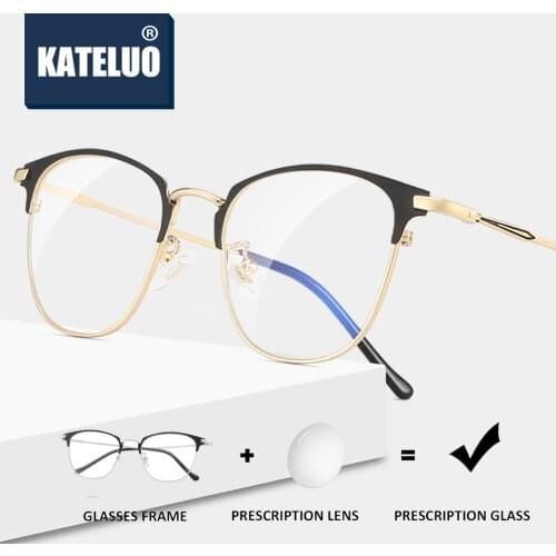 KATELUO Alloy Photochromic Prescription Glasses Optical Eyeglasses Frame Myopia Eyeglasses Glasses Frame For Men Women 8809