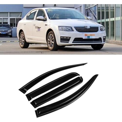 For Skoda Octavia 2015 2016 2017 2018 2019 Side Window Vent Visor Sun Rain Deflector Guard Awnings Shelters Adhesive Cover Trim