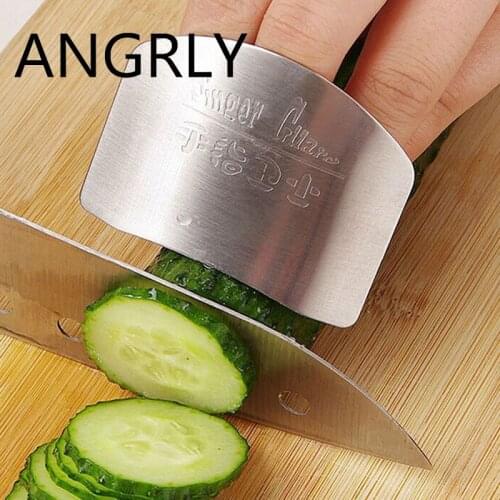 ANGRLY Stainless Steel Kitchen Protector You Finger Hand Cut Vegetable Fruit Safety Tool Knife Dinner Plates Bowl Protection