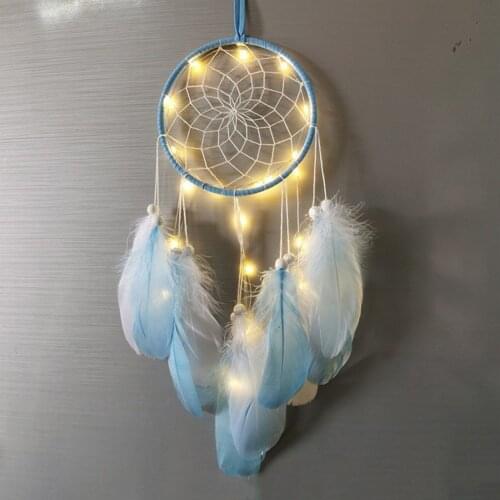 Handmade Dream -Catcher Wind Chimes Girl Heart Feather Hanging Ornaments Dreamcatcher For Girls Bedroom Wall Decoration