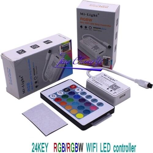 Mi Light RGB RGBW WIFI Controller 24 Key IR Remote Control Smartphone 4G Compitable With Alexa Voice DC12/24V For RGBW LED Strip