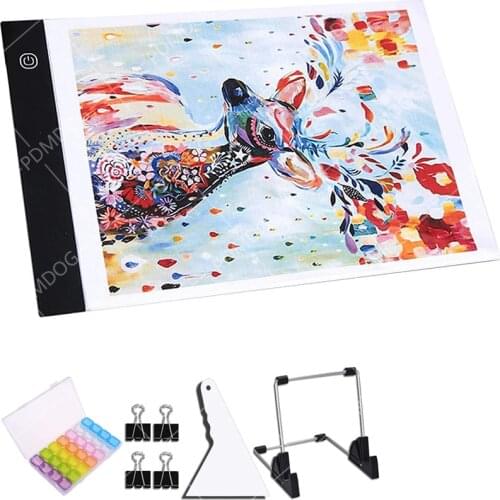 PDMDOG A4 LED Light Pad for Diamond Painting LED Tracing Drawing Pad Digital Tablet with USB Power Cable for Kid and Adult