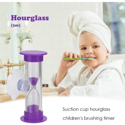 3min Hourglasses Children Teeth Brushing Timer with Suction Cup Home Decor For Brushing Kids