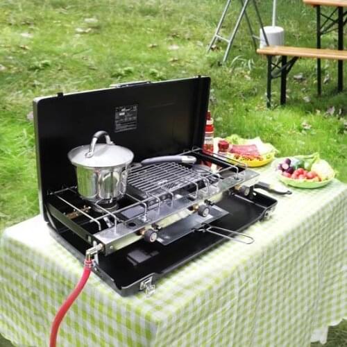 CE.Roth certificate protable gas stove, outdoor gas stove, gas BBQ grill.double burners grill,free shipping