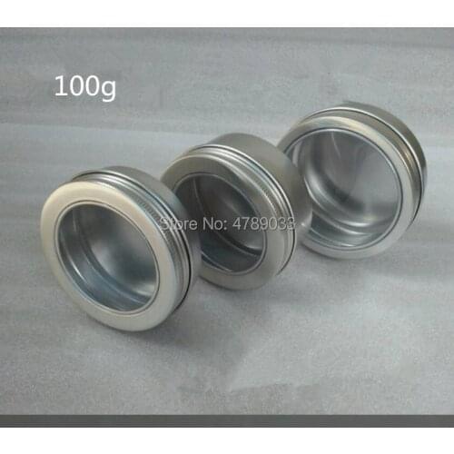 10/30/50pcs 100g/100ml Empty Aluminium Cosmetic Pots Container Jar Tins Clear Top With Window