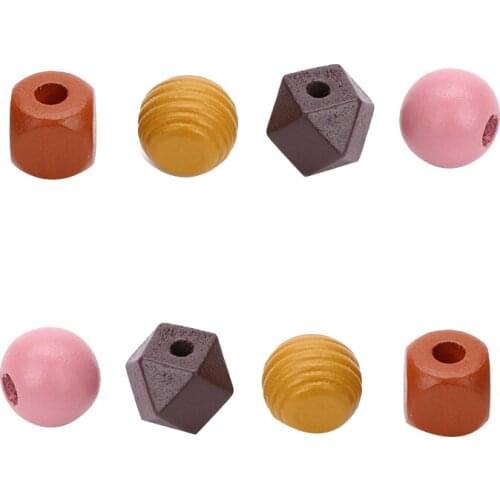 1Kg Colorful Lotus Tree Loose Beads Beaded Necklace Handmade DIY Perforated Making Materials Wooden Beads Mixed