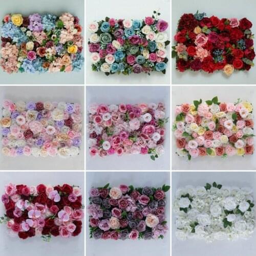 Blush Rose Hydrangea Dahlia Artificial Flower 60x40cm DIY Party Flower Board Pink Romantic Wedding Decoration Background