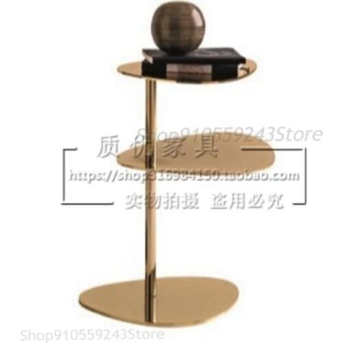 Light Luxury Special-shaped Side Table Modern Minimalist Marble Sofa Side Table Creative Living Room Round Metal Corner Table Co
