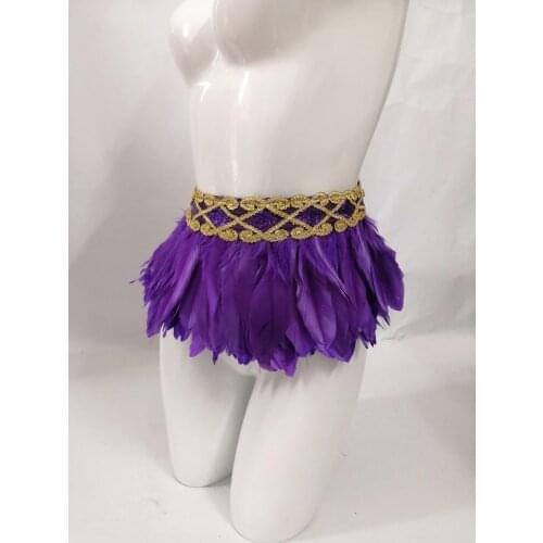 Carnival Showgirl Feather Belt Skirt Burlessque Show Feather Piece Dancing Belt Skirt