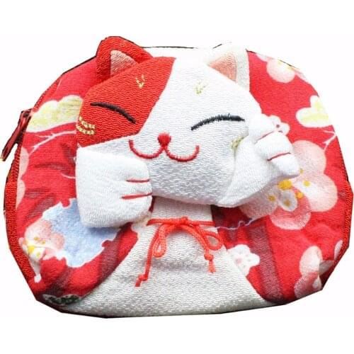 M299 Cute Lucky Cat A Variety Of Image 5 Styles Zipper Zero Wallet Cloth Coin Purses Canvas Bag Women Student Gift