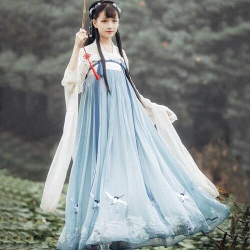 Womon Hanfu Chinese Traditional Dance Costumes Elegant Fairy Performance Embroidery Oriental Tang Ancient Photography Dress