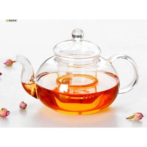 1PC 800ml Filter Transparent Glass Teapot Heat Resistant Flower Tea Set Coffee Teapot Convenient Kitchen Office Tea Set JN 1010