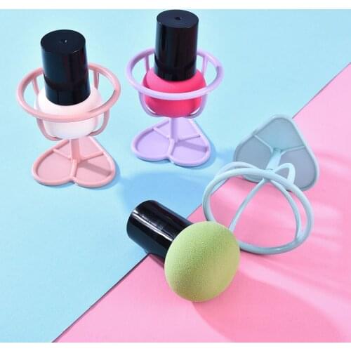 Egg Shaped Rack Beauty Powder Puff Box Sponge Travel Case Practical Holder Makeup Puff Holder Brush Cat Stand Bracket 1Pcs