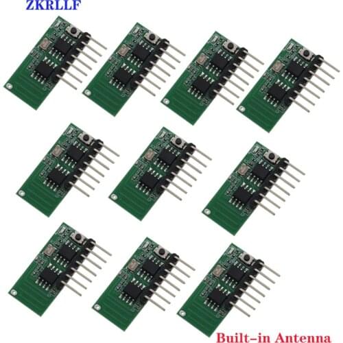 10 Pcs 433Mhz Wireless Remote Control Switch 4CH RF Relay 1527 Encoding Learning Module For Light Receiver Diy