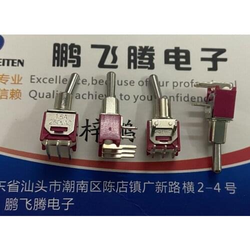 1PCS U.S. E-SWITCH 2S1MSP1T3B2M6QE miniature toggle switch 3 feet 2 gears horizontal bending feet shaking head rocker arm
