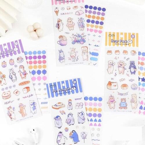 2sheets/set Sticker Set Cartoon Hand Account Diy Cute Stickers Ins Style Scrapbooking School Suppliers Stationery Art Supplies