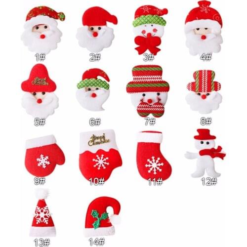 50pcs/ lot , Christmas Santa Hat Glove Snowman For Girls Christmas Party DIY Hair Bow Hair Accessories Kids Headbands