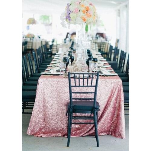 72x72in/90x132in Glitter Sequin RECTANGULAR Tablecloth - Pink Gold Sequin Table Cloth for Wedding Party Christmas Decoration