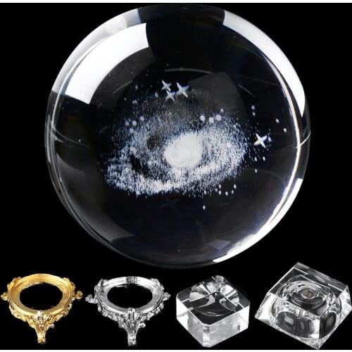 8CM Laser Engraved Quartz Solar System Ball 3D Miniature Planet Model LED Crystal Ball Sphere Globe Astrophile Home Decor New