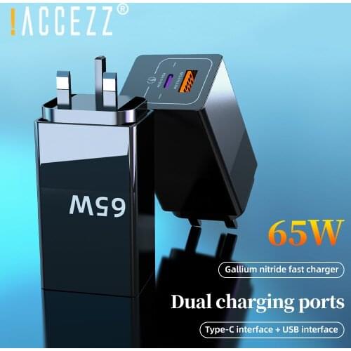 !ACCEZZ GaN 65W Fast Charger Quick Charge 4.0 3.0 USB Charge Charging For iPhone 12 Pro Macbook Pro Laptop Tablet PD USB Charger