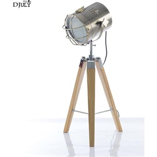 American country Mesh shade wood Small floor lamp for study living room bedroom industrial standing lamp retro led reading light
