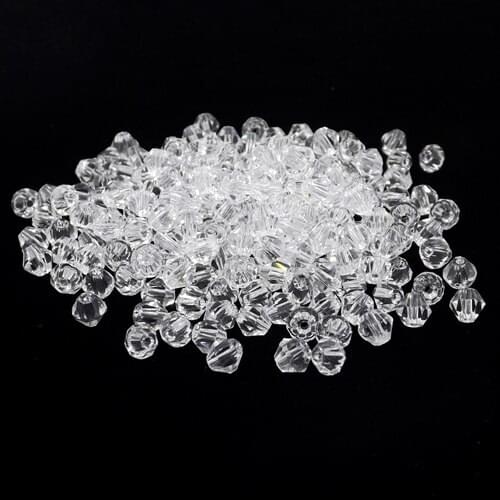 TianBo 100pcs Clear White Color 4mm Bicone Crystal Beads Glass Beads Loose Spacer Beads DIY Jewelry Making Austria Crystal Beads