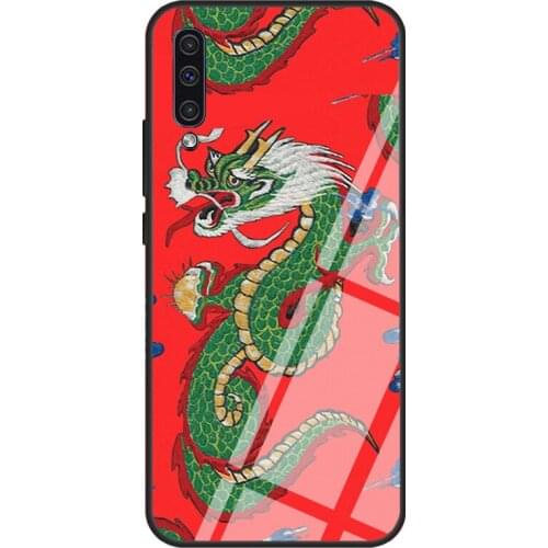 Red Dragon Case For Samsung A72 A71 A51 A31 A40 A50 A70 A20e A21S A12 A32 A52 Tempered Glass Cover