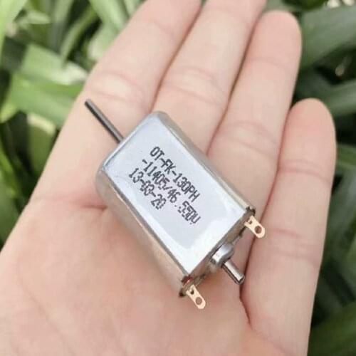 DC 3V-12V 6V 9V OT-FK-130PH-11405 Motor Dual Shaft Motor Flat Carbon Brush Double Head Shaft 7200RPM Micro Mini 130 DC Motor