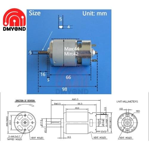 775 DC Motor 12V 24V 4500rpm 5500rpm 12000RPM Ball Bearing Large Torque High Power Low Noise Hot Sale Electronic Component Motor