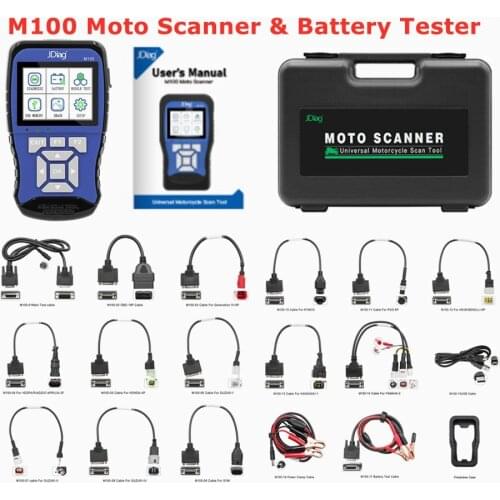 2021 Original JDiag M100 Motorcycle Diagnostic Tool 2 in1 Universal Motorbike Scanner Motor Scan Battery Tester Free Shipping
