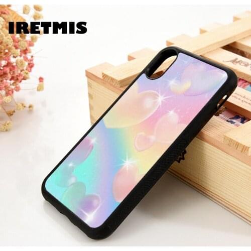 Iretmis 5 5S SE 6 6S TPU Silicone Rubber Phone Case Cover for iPhone 7 8 Plus X Xs 11 12 MINI Pro Max XR Love bubble