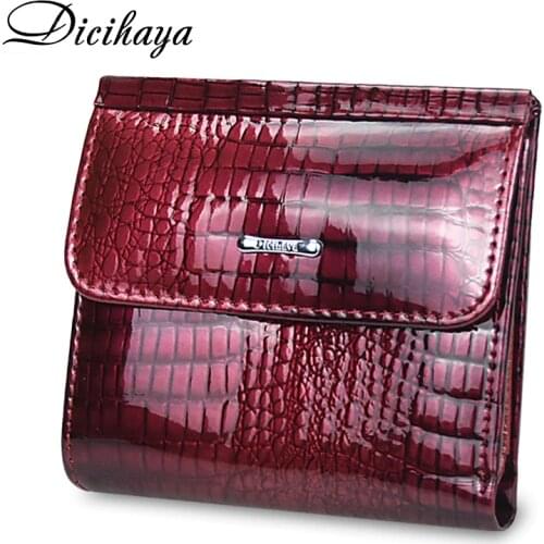 DICIHAYA Genuine Leather Womens Wallet Mini Wallets Women Short Clutch Luxury Female Purse Card Holder Ladys Coin Purses